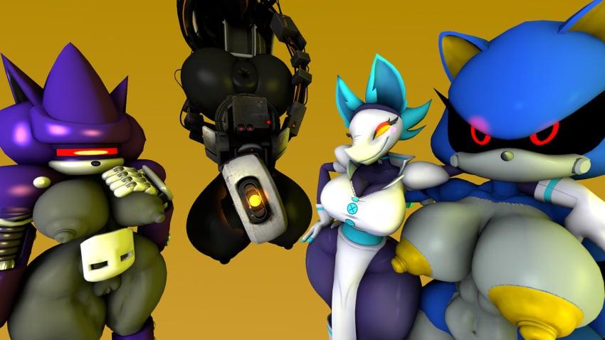 16:9 3d_(artwork) alternate_species anthro artificial_intelligence ass big_breasts big_butt black_sclera blue_body boiboi9999 breasts clothed clothing curvy_female curvy_figure deltarune digital_media_(artwork) eulipotyphlan felid feline female genitals glados group hand_on_breast handwear hedgehog hi_res humanoid looking_at_viewer machine mammal mecha_sonic metal_sonic nipples not_furry nude passbass portal_(series) pussy red_eyes robot robot_humanoid sega simple_background solo sonic_the_hedgehog_(series) source_filmmaker_(artwork) tail tasque_(cryptiacurves) tasque_manager thick_thighs undertale_(series) valve wide_hips widescreen yellow_eyes