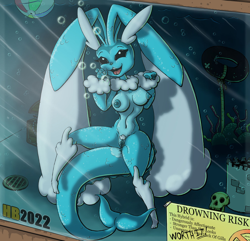 anthro anus aquarium breasts eeveelution female genitals hentai_boy hi_res hybrid lopunny nintendo nude pokémon_(species) pokemon pokemon_(species) pussy solo underwater vaporeon vaporunny video_games vivarium water