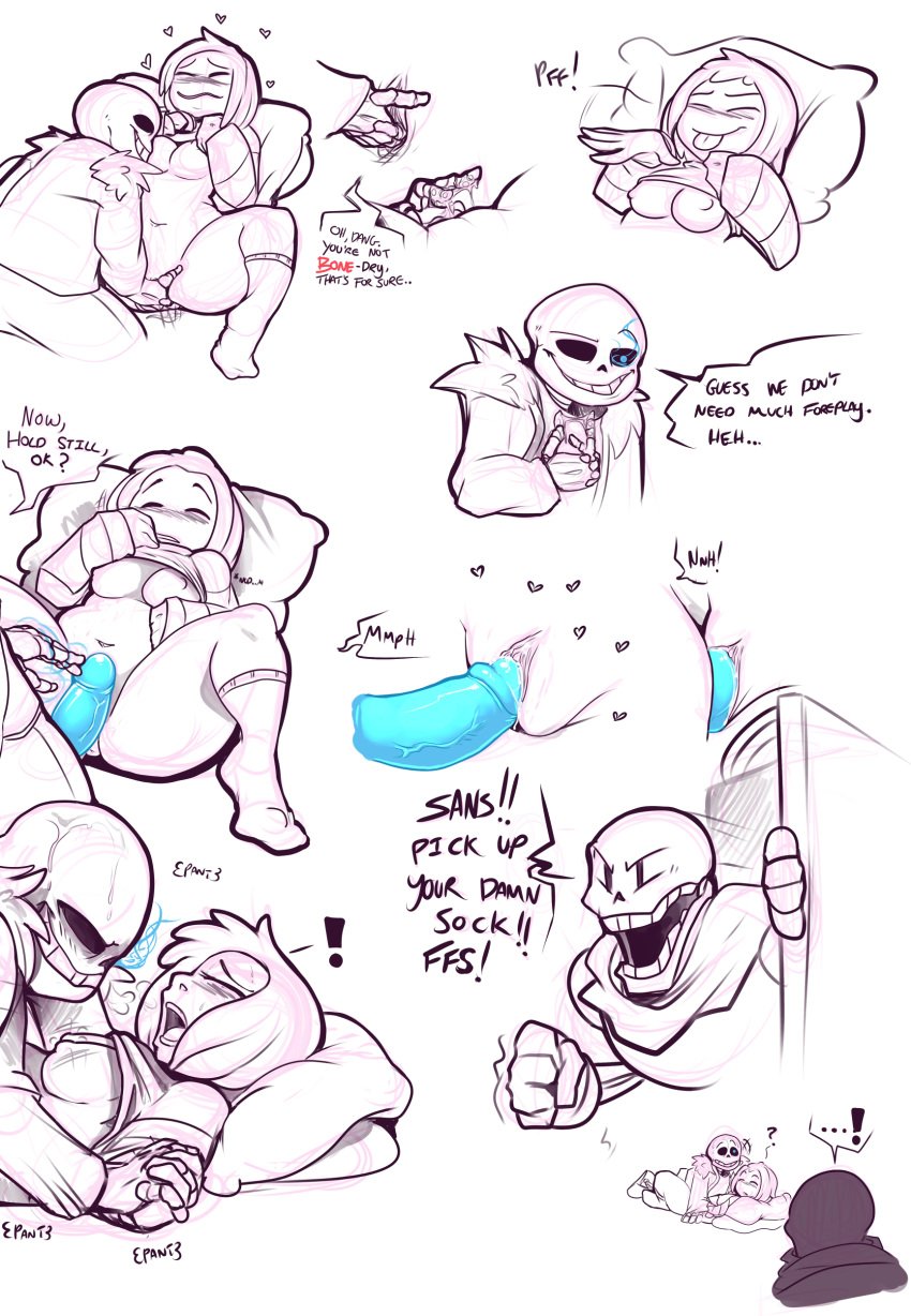 female frisk human kayla-na male mammal meta_request papyrus penis pussy sans sans_eye skeleton undead undertale undertale_(series)