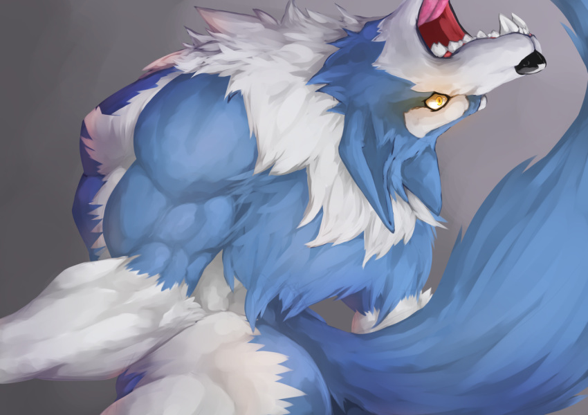 abs ass canine capcom captainjohkid colored darkstalkers flakjacket0204 gallon jon_talbain male male_only mammal muscular muscular_male naked nude pecs simple_background solo video_games were werewolf wolf