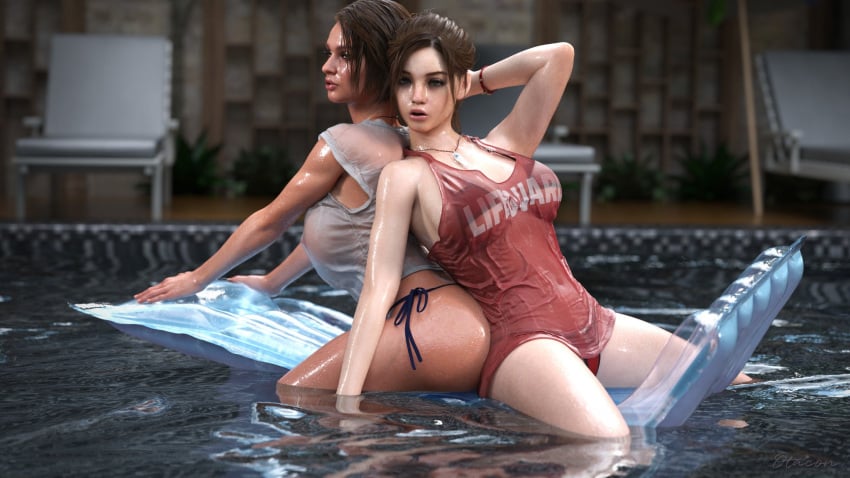 2girls 3d big_ass big_breasts big_thighs breasts capcom chest claire_redfield curvaceous curvy curvy_figure female hips hourglass_figure huge_ass huge_breasts jill_valentine large_ass large_breasts legs light-skinned_female light_skin mature mature_female otacon212 resident_evil resident_evil_2 resident_evil_3 slim_waist thick thick_hips thick_legs thick_thighs thighs voluptuous waist wide_hips wide_thighs