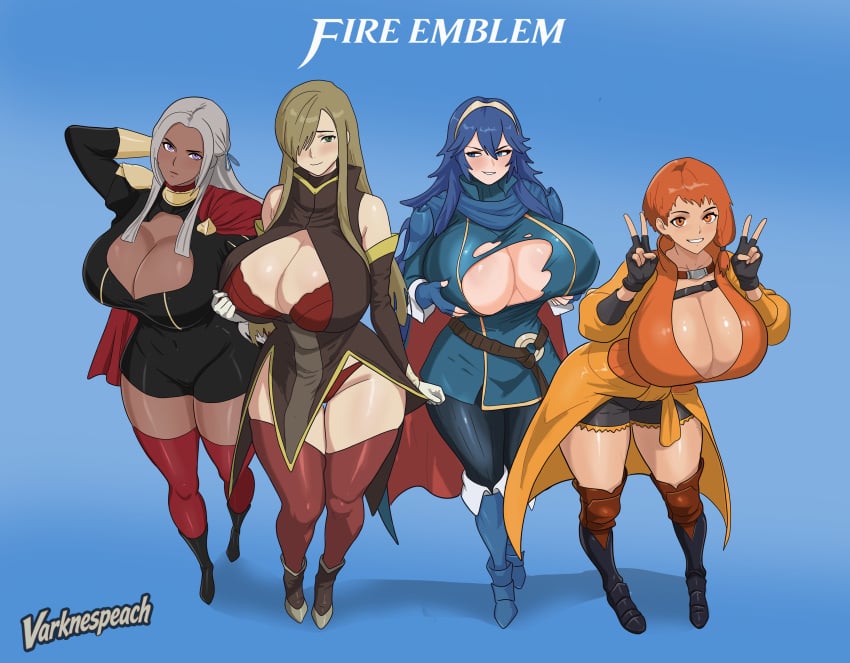 4girls big_ass big_breasts breasts curvaceous curvy curvy_figure digital_media_(artwork) female fire_emblem hips hourglass_figure huge_ass huge_breasts large_ass large_breasts legs light-skinned_female light_skin mature mature_female multiple_girls nintendo slim_waist tales_of_(series) tales_of_the_abyss tear_grants thick thick_hips thick_legs thick_thighs thighs varknes voluptuous waist wide_hips