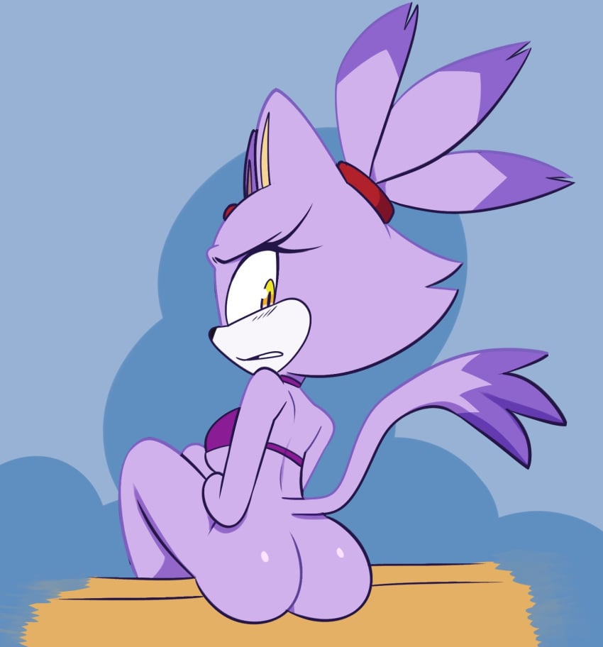 1girls ass blaze_the_cat bottomless female female_only monamania sega sonic_(series) sonic_the_hedgehog_(series)