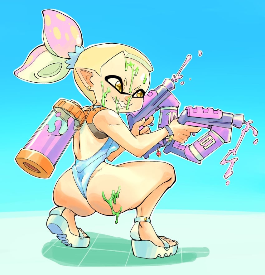1girls ass bikini box_chan breasts female inkling pearl_(splatoon) splatoon tagme