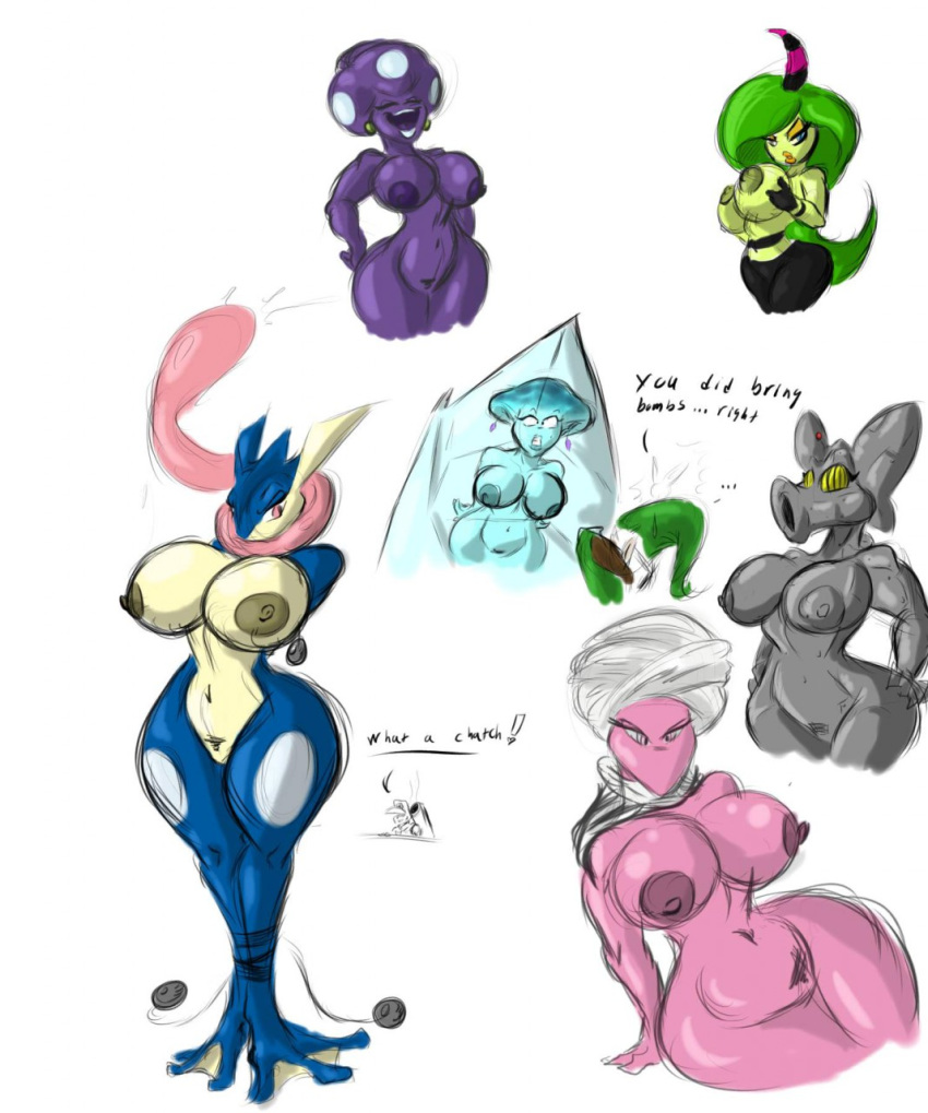 2d 6+girls 6girls alien anthro areola big_breasts bimbo birdo blank_eyes blue_eyes blue_skin breasts crossover deadly_six english_text erect_nipples female fish_girl green_hair green_skin greninja grey_skin i_wanna_be_the_guy link long_hair male mario_(series) mario_and_luigi_(series) mecha_birdo_(iwbtg) multiple_girls multiple_images nintendo nipples nude ocarina_of_time pink_eyes pink_skin pokemon pokemon_(species) princess_ruto princess_shroob pubes purple_skin pussy sega shinysteel shroob sketch sonic_(series) sonic_lost_world sonic_the_hedgehog_(series) super_mario_bros. tagme text the_legend_of_zelda video_games yellow_eyes zeena zeti zeti_(species) zora