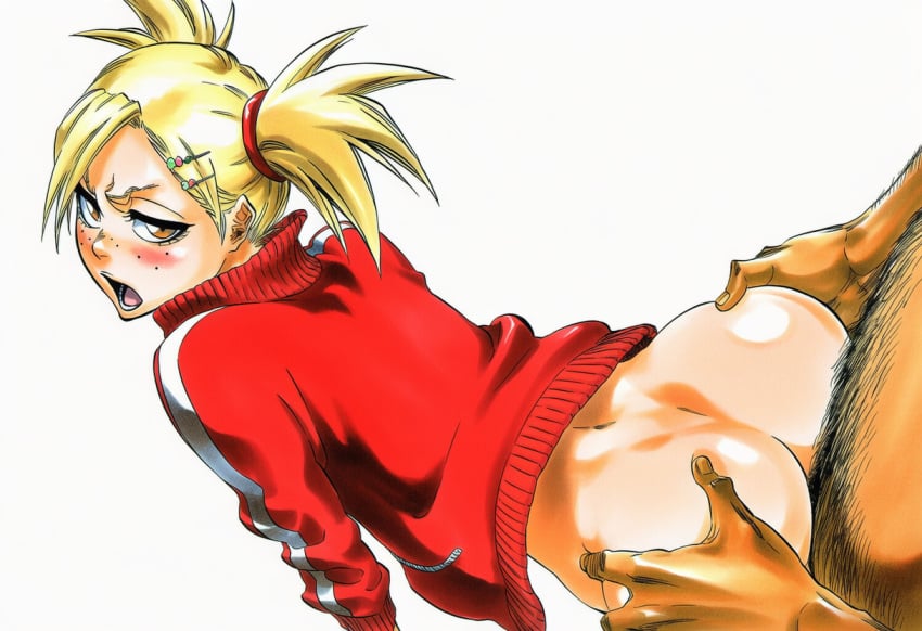 accurate_art_style accurate_body_type accurate_proportions ai_generated ass ass_out bleach butt doggy_style doggystyle hiyori_sarugaki manga_style sarugaki_hiyori tite_kubo_style