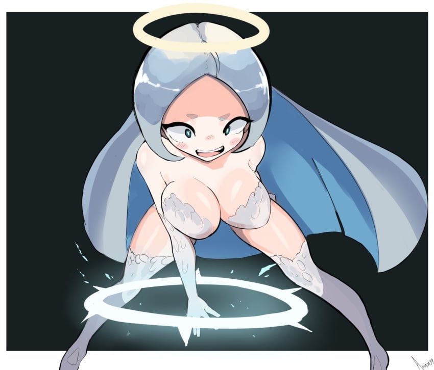 1girl 1girls akisas99 arm_behind_back background big_boobs big_breasts black_background blue-eyed_female blue-haired_female blue_eyebrows blue_eyes blue_hair breasts busty busty_female busty_girl dark_background glistening_boobs glistening_breasts glistening_hair glistening_legs glistening_skin glistening_thighs glossy_breasts glossy_hair halo hand_behind_back large_boobs large_breasts leaning leaning_forward legwear monotone_background oc one_color_background open_mouth open_mouth_smile original original_art original_artwork original_character original_female_character parted_lips plain_background rice shiny_breasts shiny_hair shiny_legs shiny_skin shiny_thighs solid_color_background standing stockings thigh_highs thighhighs tongue upper_teeth very_long_hair very_long_hair_female white_boder white_legwear white_pupils white_stockings white_thigh_highs white_thighhighs