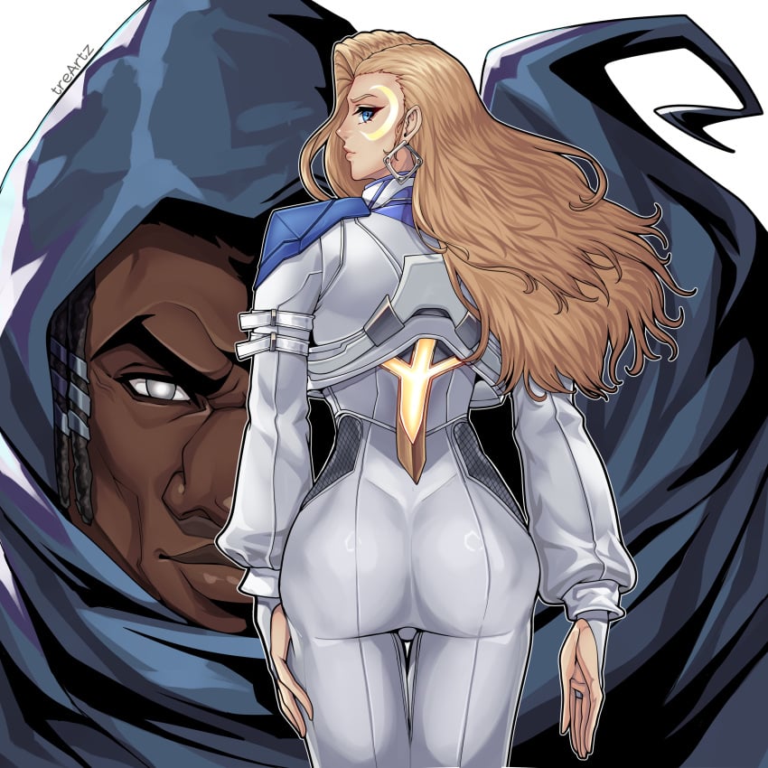 1girls ass ass_focus big_ass cloak_(marvel) cloak_(marvel_rivals) cloak_and_dagger dagger_(marvel) dagger_(marvel_rivals) female female_focus marvel marvel_rivals skintight thick_thighs treartz