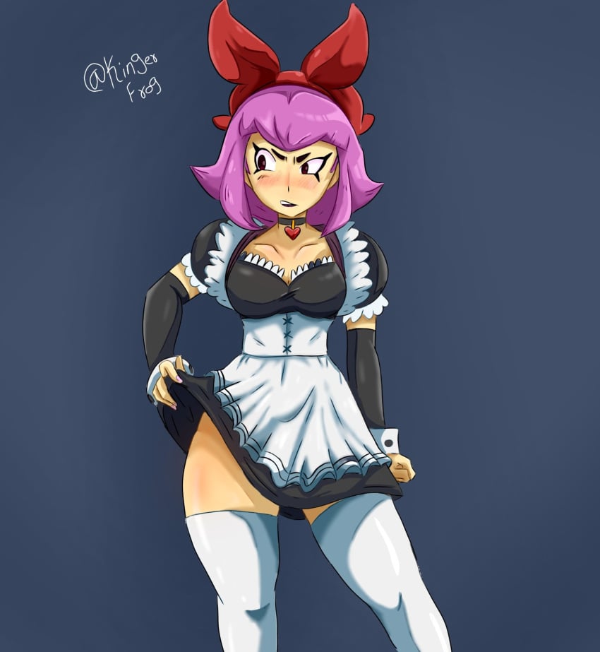 brawl_stars k-pop maid maid_uniform melodie_(brawl_stars) pink_hair pink_short_hair