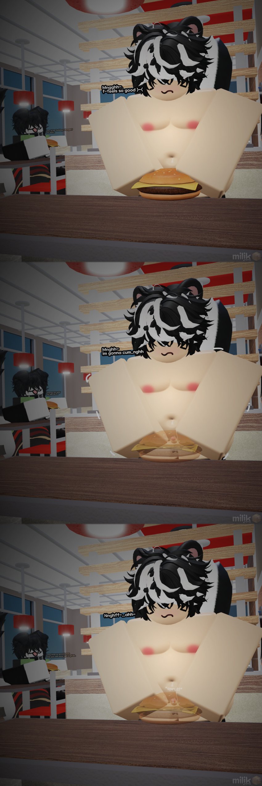 3d burger burger_fucking burger_king cum cum_inside cum_on_food fetish food food_fetish food_play jakey_(roblox) merged miljkfarts milky_(miljkfarts) roblox robloxian skunk_ears skunk_tail small_penis tagme tiny_penis weird