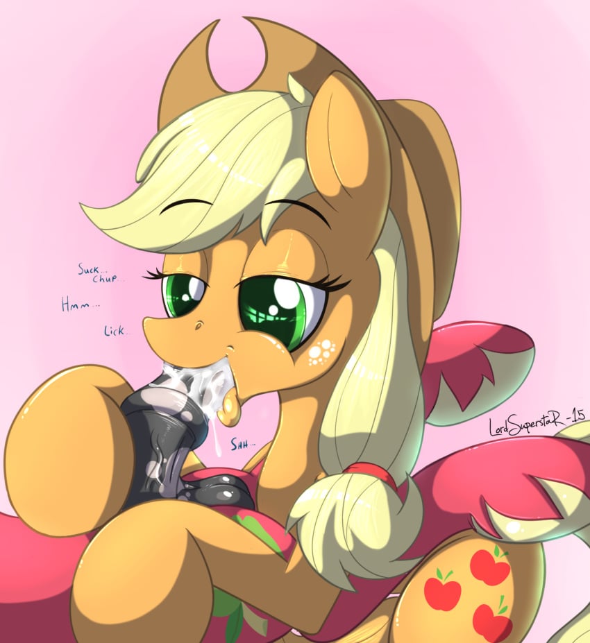 2015 animal_genitalia applejack_(mlp) balls big_macintosh big_macintosh_(mlp) cum cum_in_mouth cum_inside cutie_mark deep_throat deepthroat duo earth_pony equine female friendship_is_magic fur hair horse horsecock incest lord_superstar male mammal my_little_pony oral penis pony sex smooth_skin straight swallowing