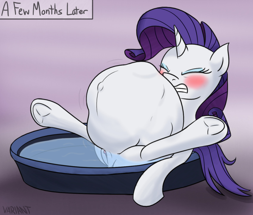 bedpan equine female feral friendship_is_magic horn horse labor mammal my_little_pony pony pregnant pussy rarity_(mlp) ready_to_pop unicorn variant vore