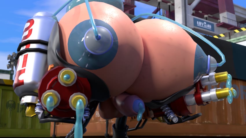 breasts_bigger_than_body breasts_bigger_than_head busty_boy cum hyper milking_machine octoling_boy penis splatoon squidly