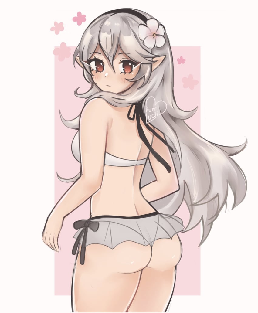 ass corrin_(female)_(summer)_(fire_emblem) corrin_(fire_emblem) corrin_(fire_emblem)_(female) corrin_(summer)_(fire_emblem)_(female) female female_only fire_emblem fire_emblem_fates nintendo purrlucii sideboob solo swimsuit