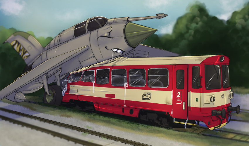 aircraft airplane ambiguous_gender animate_inanimate cd810 ceske_drahy czech czech_railways czech_republic duo female hi_res jet male male/female sukafon train unknown_artist vehicle