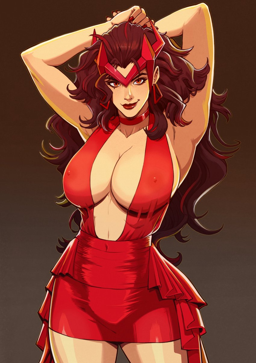 1girls big_breasts breasts cleavage female female_only looking_at_viewer marvel marvel_rivals scarlet_witch scarlet_witch_(marvel_rivals) thick_thighs wanda_maximoff