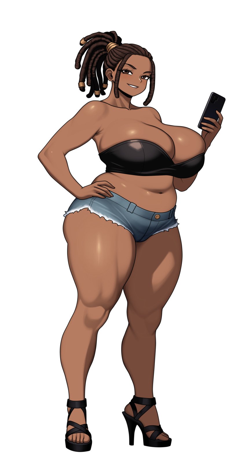 camala_(mk001black) character chubby chubby_female curvy curvy_female curvy_figure dark_skin dark_skinned_female dreadlocks huge_breasts mk001black oc original thicc thicc_thighs thick thick_female thick_thighs