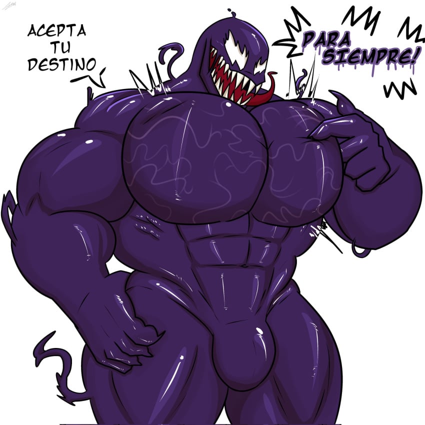 el_benon elbenon male_only marvel open_mouth purple_venom purplevenom smile tongue venom_(marvel) youtube_hispanic