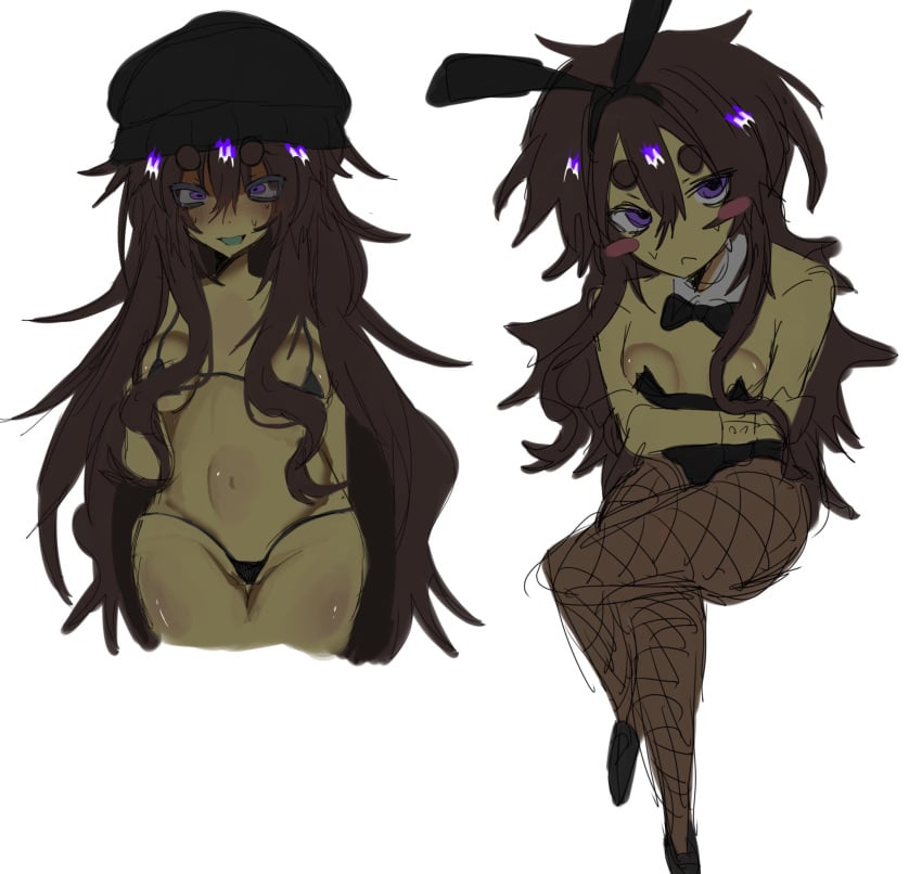 1girls bikini breasts bunny_ears bunnysuit colored_sketch dummies_vs_noobs female_only fishnets gaia_(dummies_vs_noobs) roblox roblox_game robloxian sketch tagme thighs ui_fnaf