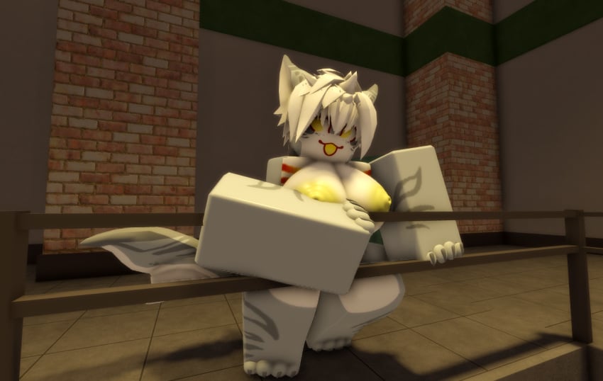 1girls 3d anthro breasts curious female furry kaiju_paradise looking_at_viewer ravenuwu roblox roblox_game self_upload shark shork_(kaiju_paradise) tagme yellow_nipples