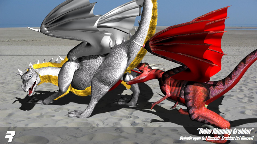 3d anal balls blue_eyes deinodragon dragon fur furred_dragon greldon hybrid looking_pleasured male oral rangarig rimming sex smile tongue wings yaoi