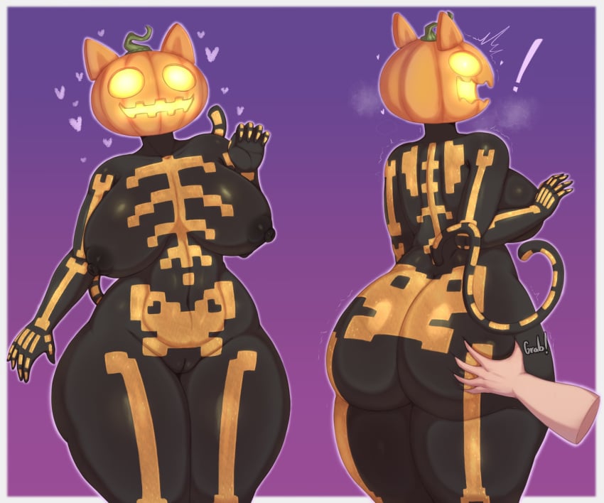 ! 1girls 1other 2025 2d 2d_(artwork) andreex anthro ass ass_grab big_ass big_breasts big_butt breasts cat_ears cat_girl cat_humanoid cat_tail catgirl color colored curvy curvy_figure digital_drawing_(artwork) digital_media_(artwork) disembodied_hand fat_ass fat_butt feline feline_humanoid female fortnite fortnite:_battle_royale fortnitemares grabbing_ass grabbing_butt gradient_background hand_on_ass hand_on_butt heart heart_symbol hearts_around_head humanoid jack-o'-lantern nipples offscreen_character pumpkin pumpkin_head pussy spice_(fortnite) thick_ass thick_butt thick_thighs thighs wide_hips