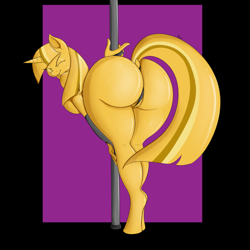 2015 anthro anthrofied ass bent_over big_butt breasts dock equine female friendship_is_magic hair hi_res horn looking_at_viewer mammal my_little_pony one_eye_closed presenting presenting_hindquarters solo suirano tongue tongue_out twilight_scepter_(mlp) unicorn