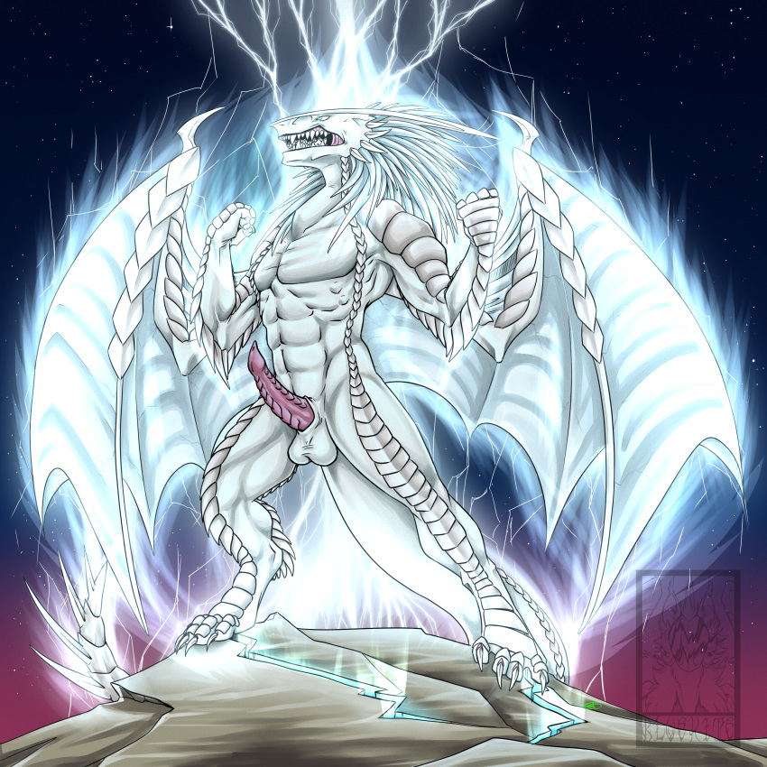 angry anthro bluekite dragon erection iacere male male_only nude penis saybin_iacere uncensored wings