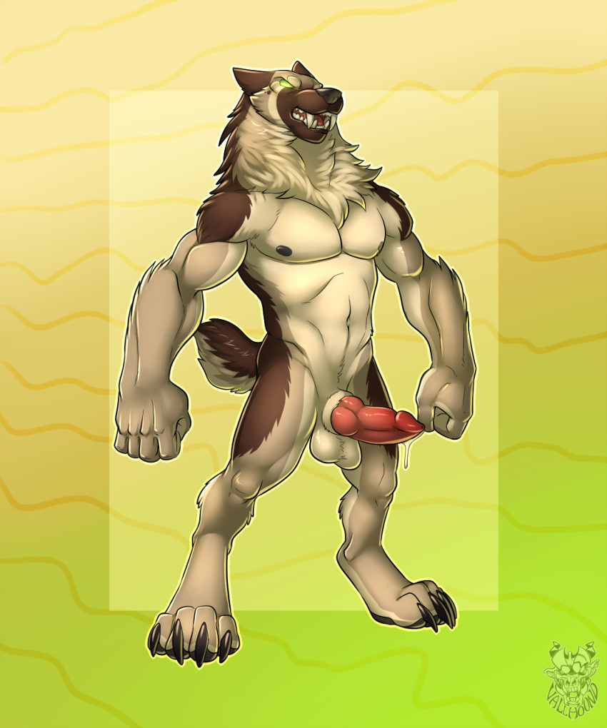 abs anthro biceps canine fluffy full-length_portrait german_shepherd glowing glowing_eyes halloween holidays male male_only mammal muscular muscular_male nipples pecs penis vallhund were xasyr