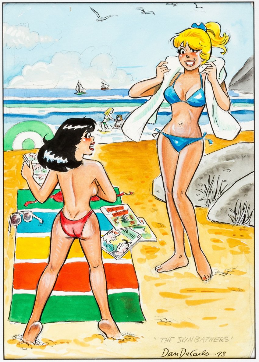 1990s 1993 20th_century archie_comics beach betty_and_veronica betty_cooper bikini dan_decarlo female straight_hair veronica_lodge year