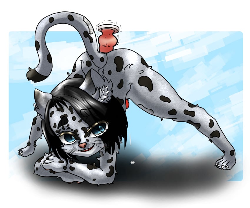 art3onyx blue_eyes cat_ears cat_tail catboy dildo dildo_in_ass feline fur furry furry_male furry_tail lynx(art3onyx) male_only snow_leopard