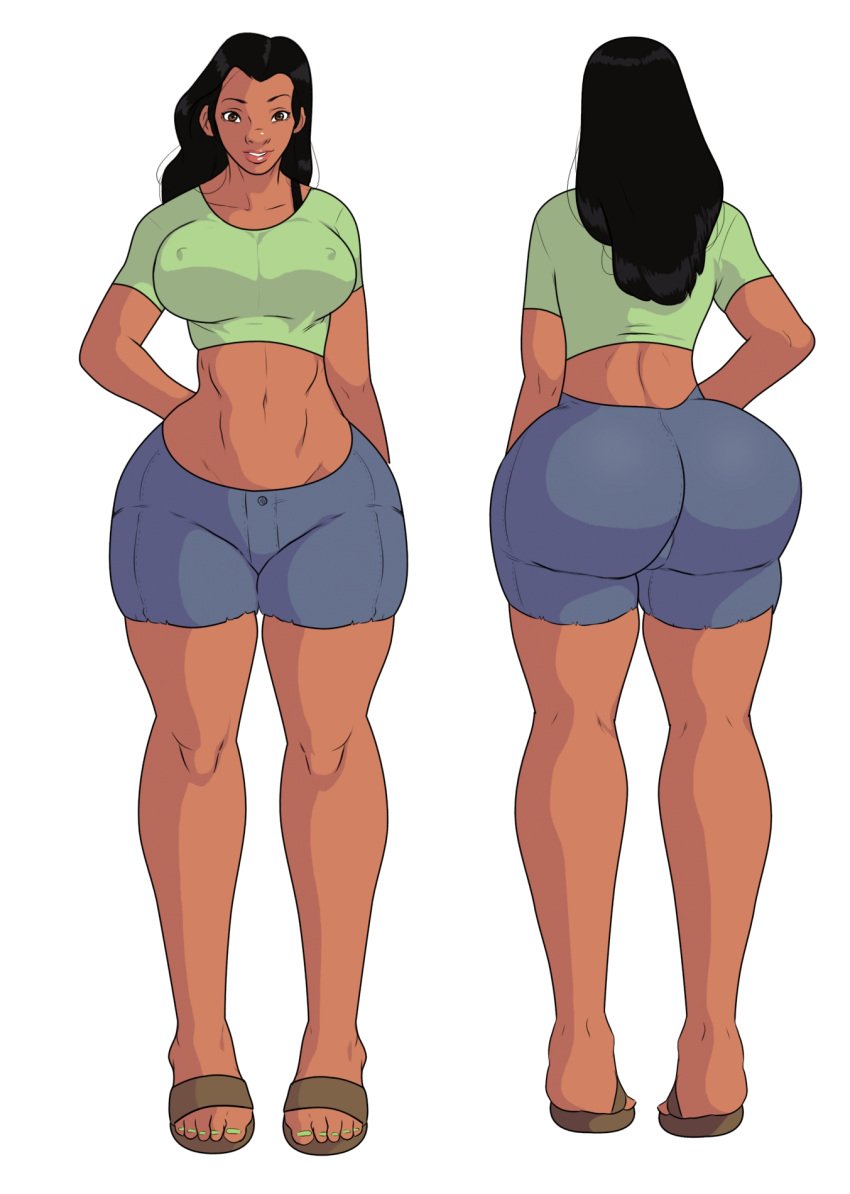 booty_shorts clothed clothed_female clothing dark-skinned_female dark_skin disney erect_nipples erect_nipples_under_clothes fully_clothed fully_clothed_female hawaiian hawaiian_female jay-marvel lilo_and_stitch nani_pelekai nipple_bulge nipples nipples_visible_through_clothing old_art sandals shortshorts thick_ass thick_legs thick_thighs thigh_cleavage thighs tight_clothes tight_clothing tight_pants tight_shirt tight_shorts