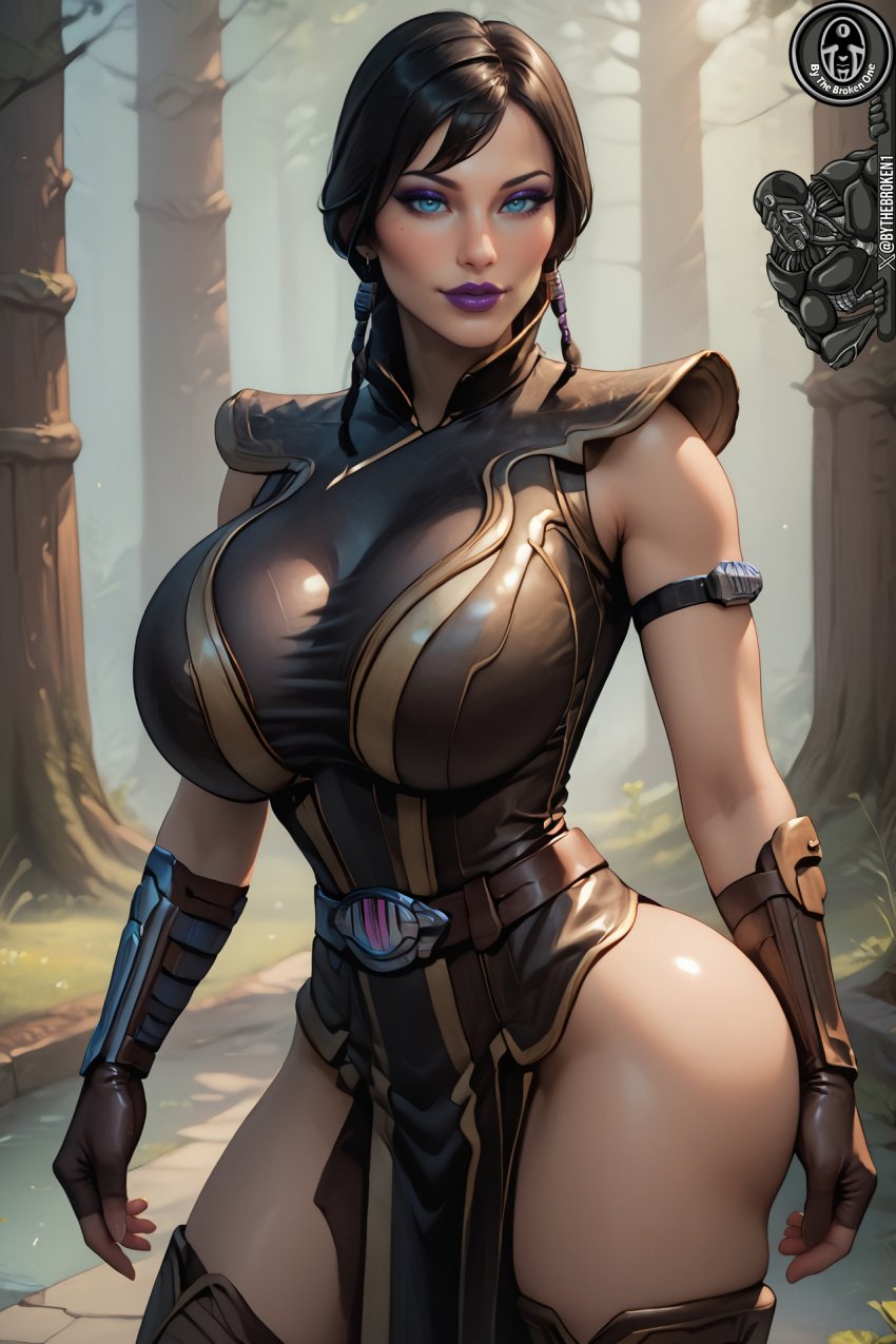 ai_generated big_ass big_breasts brown_hair bythebrokenone female milf satele_shan star_wars star_wars:_the_old_republic