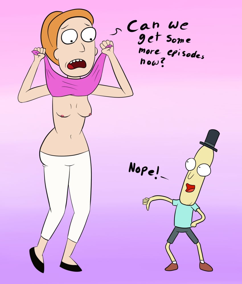 1boy 1girls breasts female male mr._poopy_butthole nipples rick_and_morty sovietstingray summer_smith