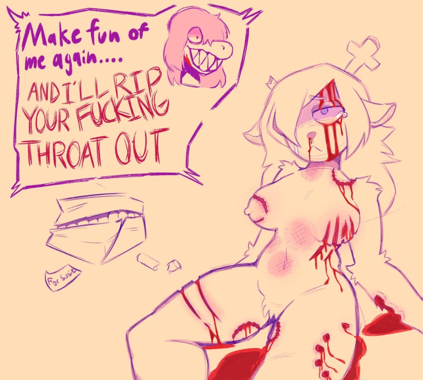 2girls anthro assault bite bite_mark bite_marks blood broken_heart bruise bruised bruised_stomach bruises brutal deer deer_girl deltarune dialogue forced gore guro heartbroken humanoid injury naked naked_female noelle_holiday nonconsensual nude nude_female rape sadism sadistic sadistic_girl scratch_marks susie_(deltarune) tagme text undertale undertale_(series) violence