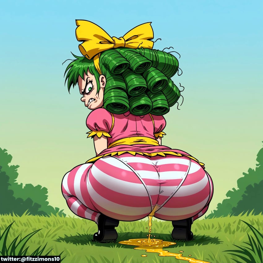 ai_generated ass ass_focus ass_up ass_visible_through_thighs fitzzimons_10 gertrude_(i_hate_fairyland) i_hate_fairyland kneeling nsfw peeing peeping