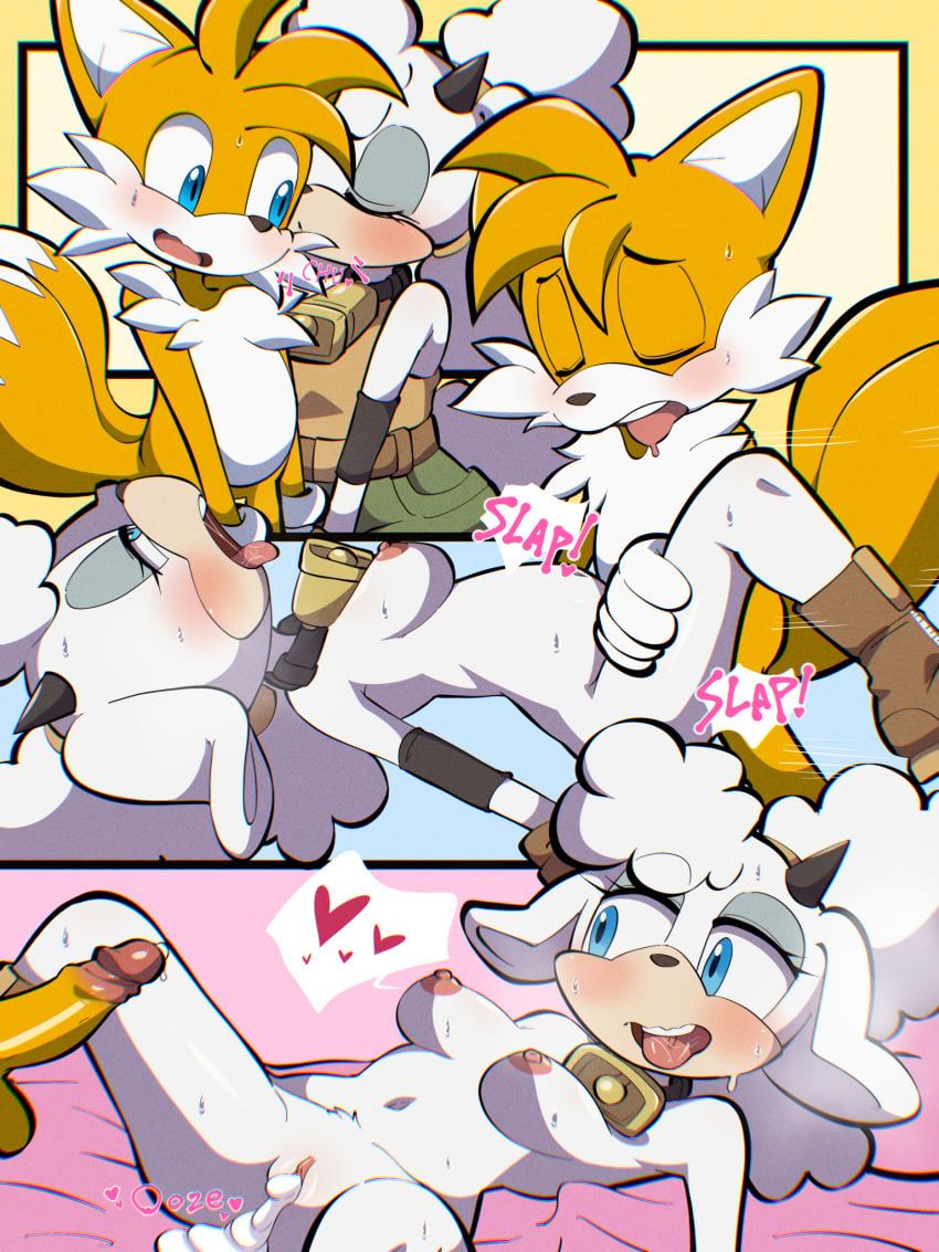 1boy 1boy1girl 1girls age_difference anthro blush cum cum_in_pussy cum_inside fox kissing lanolin_the_sheep male/female naked_female older_female peppermintwolf sega sheep sonic_(series) sonic_the_hedgehog_(series) straight tagme tails tails_the_fox younger_male