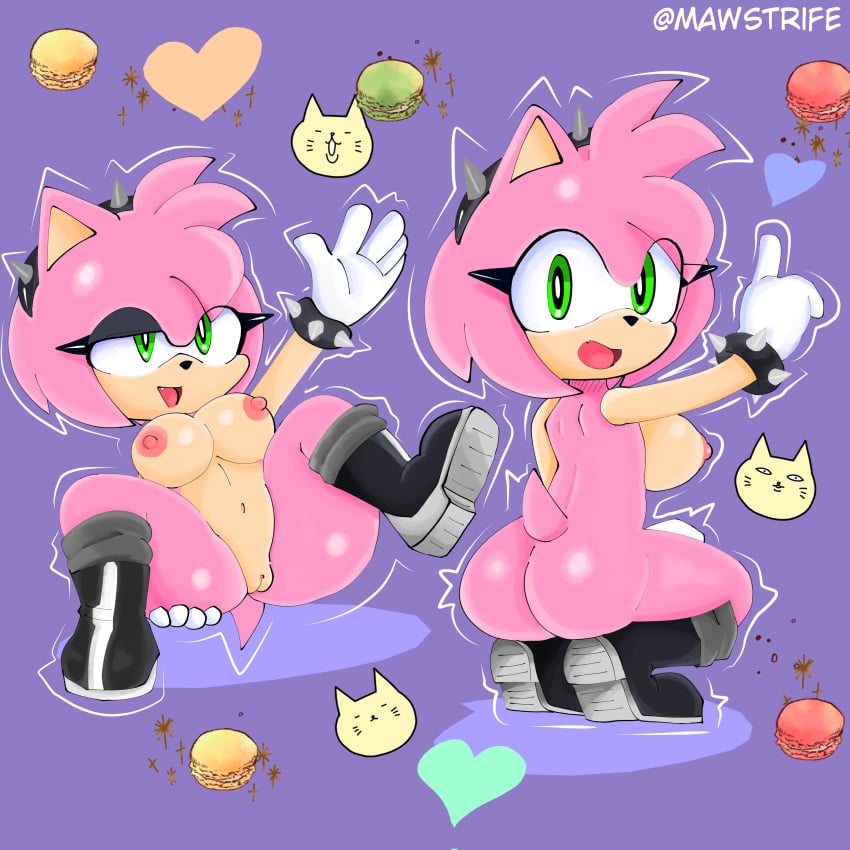 1girls amy_rose large_breasts mawstrife naked_footwear sonic_(series) sonic_the_hedgehog_(series) tagme