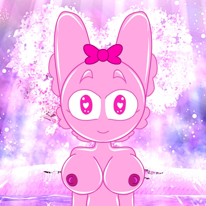 background bow bunny_ears bunny_girl eyelashes fluffy hairbow happy high_quality incredibox_mod looking_at_viewer melsaki no_sex pink_(sprunki) pink_bow pink_eyes pink_fur pink_nipples pink_pupils pinki_(sprunki) rule34 smiling smiling_at_viewer sprunki symmetry white_sclera