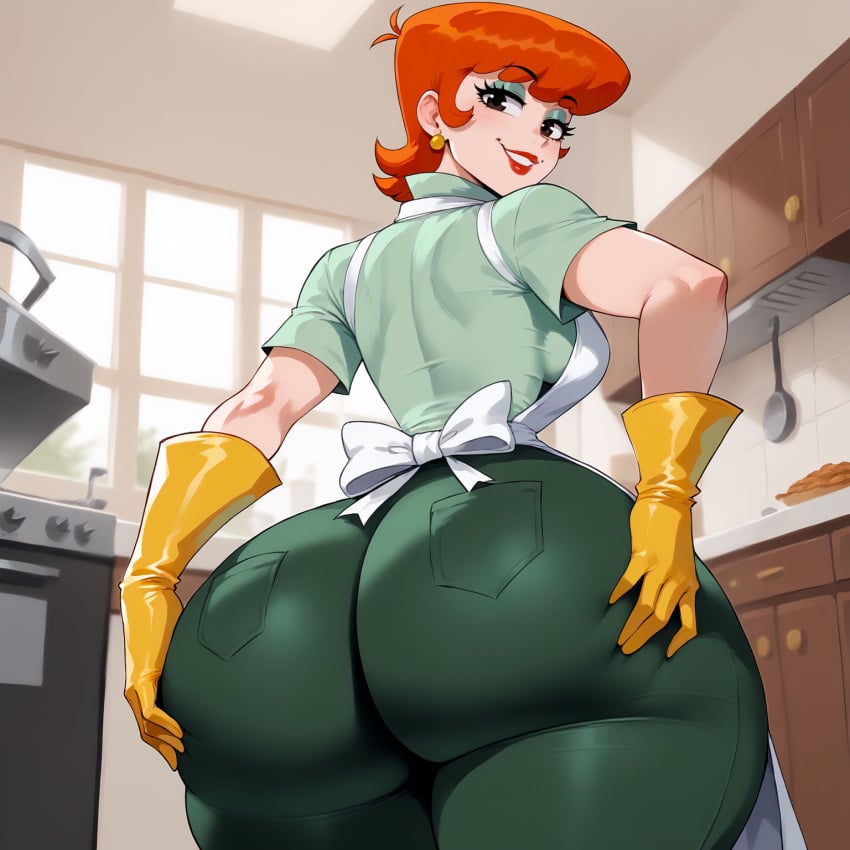 ai_generated ass big_ass breasts dexter's_laboratory dexter's_mom female_only floxin large_ass milf solo_female thick_thighs wide_hips