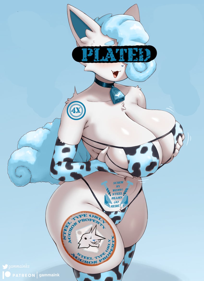 ! 1girls 2025 alice_(gammainks) alolan_form alolan_vulpix animal_print anthro armwear artist_name big_breasts blush bodily_fluids breast_fondling breast_play breasts camel_toe clothing cow_print cow_print_armwear cow_print_bikini cow_print_thighhighs cowbell dialogue digital_media_(artwork) edit english_text exclamation_point eyebrows eyelashes female female_only fingers fondling fur gammainks generation_7_pokemon genital_outline hair hair_over_eye hair_over_one_eye hand_on_breast hi_res huge_breasts implied_lactation legwear looking_at_viewer nintendo nipple_outline open_mouth pokemon pokemon_(species) pussy_outline regional_form_(pokemon) self_fondle smiling smiling_at_viewer solo squish sweat tail talking_to_viewer text thick_thighs thigh_squish type_disadvantage vulpix wide_hips