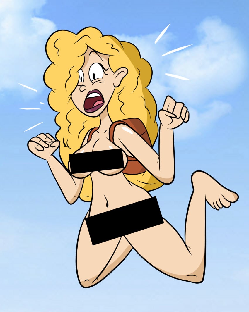 1girls adult_swim ass backpack bad_censor bag barefoot black_bars black_eyes blonde_hair breasts busty censored cloud covering covering_breasts covering_crotch curvy debbie_thornberry exposed exposed_anus exposed_ass exposed_breasts exposed_nipples exposed_pussy eyelashes falling feet female female_only full_body hair_over_one_eye heavily_censored highres human large_ass large_breasts lipstick long_hair mostly_nude navel nickelodeon nicktoons nude open_mouth parachute purple_lipstick robot_chicken scobionicle99 sky skydiving solo surprised teenager thighs toes very_long_hair wild_thornberrys