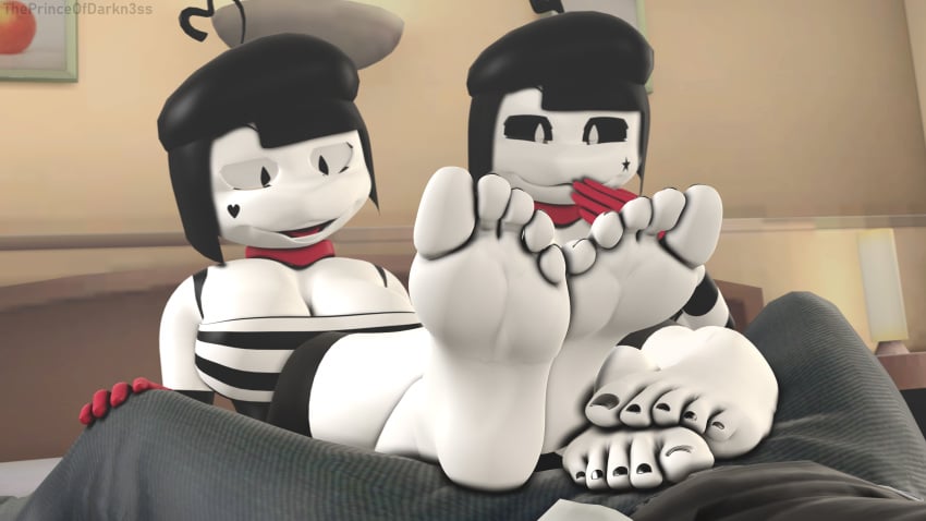 3d bonbon_(derpixon) chuchu_(derpixon) deviantart feet foot_fetish mime_and_dash presenting_feet theprinceofdarkn3ss