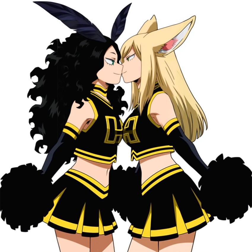 2girls cheerleader cheerleader_uniform furry intense_stare rivalry theshadowmind yuri