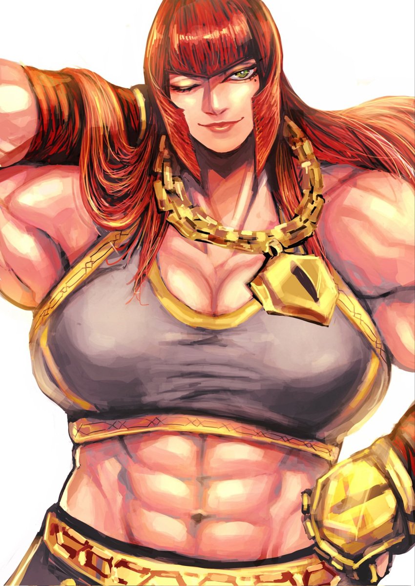 abs athletic_female big_breasts huge_breasts long_hair marisa_rossetti muscular_female street_fighter street_fighter_6 tank_top zmnjo1440