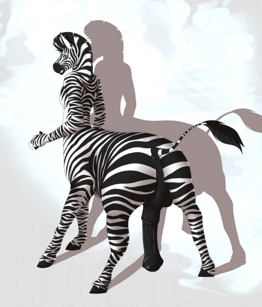 animal_genitalia anus balls equine horsecock male male_only mammal mzstallion penis presenting puffy_anus simple_background solo stripes taur zebra