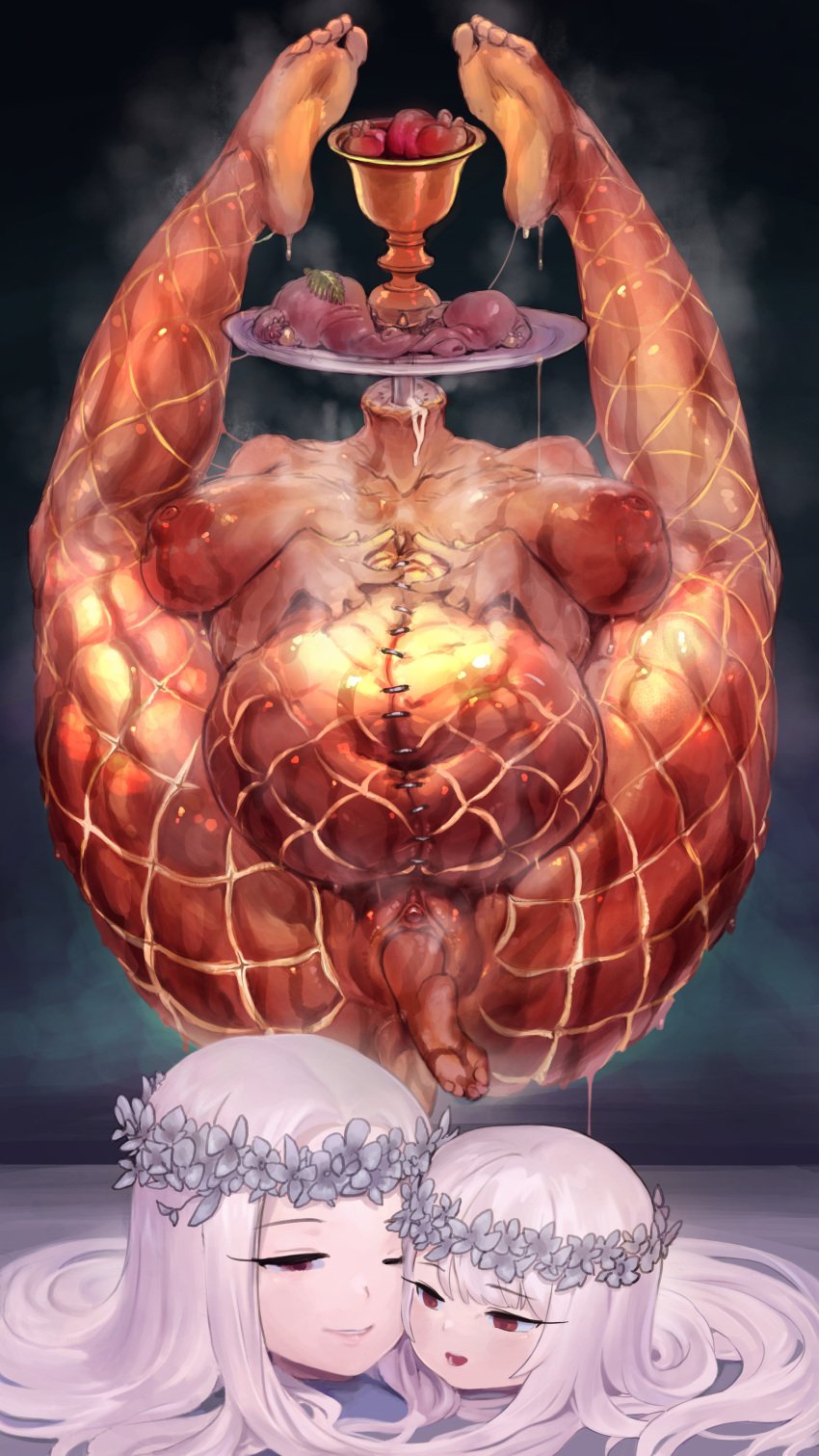 age_gap alternate_version_available amputee breasts cannibalism cooked_alive cooked_food cooked_person dead death decapitation double_v fate/stay_night fate_(series) food food_play gore guro holy_grail_(fate) illyasviel_von_einzbern inside_stomach irisviel_von_einzbern leg_in_pussy milf mother_and_daughter noodles rice salad snuff unknown_artist womb