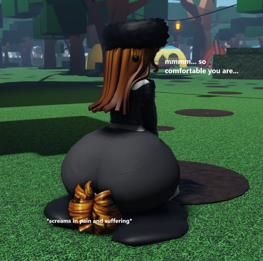 back_view bacon_hair caked_up deviantart_link dumptruck_ass enjoying facesitting facesitting_through_clothes fat_ass giant_ass huge_ass massive_ass melting moaning_in_pleasure oc on_floor original_character roblox roblox_avatar roblox_background robloxian screaming_in_pain trippinguy