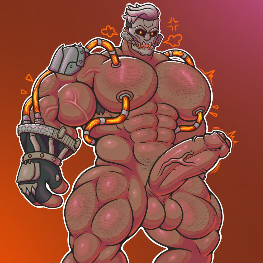 abs balls bara biceps big_balls big_penis darkpolari epic_games erection fortnite male male_nipples male_only manly mask masked masked_male megalo_don_(fortnite) muscular_male nipples nude pecs penis