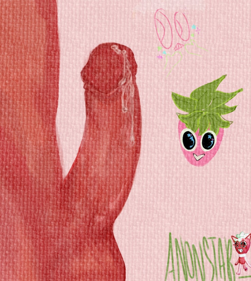 1male circumcised cosmo_(dandy's_world) dandy's_world dandys_world erection hard_on leaking_cum leaking_precum pink_body pink_skin solo_male sprout_(dandy's_world)